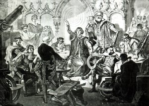 ニコラウスコペルニクス（1473-1543）1873年に彼の理論を説明する 作： Elviro Michael Andriolli